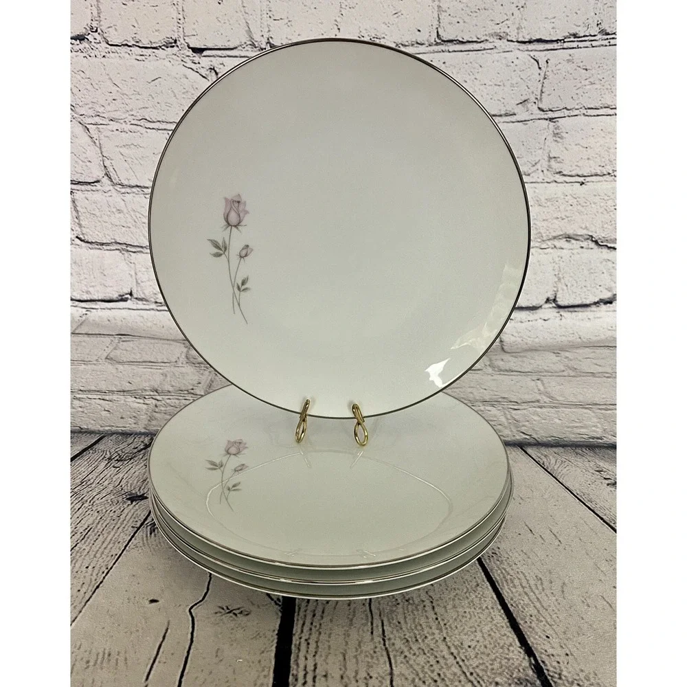 Noritake Pasadena Salad Plates Set of 4 VTG 6311 Pink Rosebud 8 1/4